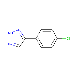 Clc1ccc(-c2cn[nH]n2)cc1 ZINC000013671880