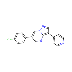 Clc1ccc(-c2cnc3c(-c4ccncc4)cnn3c2)cc1 ZINC000000026945