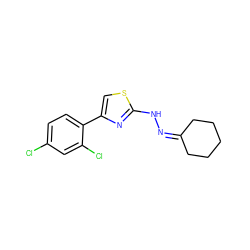 Clc1ccc(-c2csc(NN=C3CCCCC3)n2)c(Cl)c1 ZINC000015224794