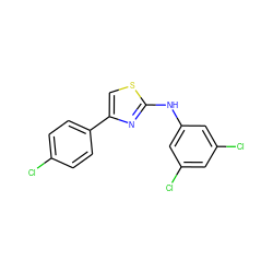 Clc1ccc(-c2csc(Nc3cc(Cl)cc(Cl)c3)n2)cc1 ZINC000002901428