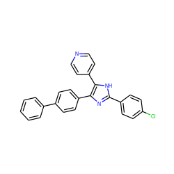 Clc1ccc(-c2nc(-c3ccc(-c4ccccc4)cc3)c(-c3ccncc3)[nH]2)cc1 ZINC000026570235