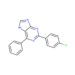 Clc1ccc(-c2nc(-c3ccccc3)c3[nH]cnc3n2)cc1 ZINC000013686517