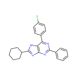 Clc1ccc(-c2nc(-c3ccccc3)nc3nc(C4CCCCC4)[nH]c23)cc1 ZINC000013686554