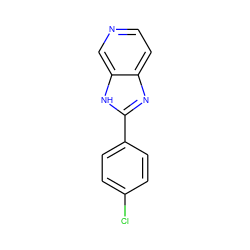 Clc1ccc(-c2nc3ccncc3[nH]2)cc1 ZINC000100650802