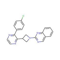 Clc1ccc(-c2nccnc2C2CN(c3ncc4ccccc4n3)C2)cc1 ZINC000139827405