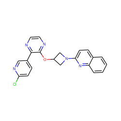 Clc1ccc(-c2nccnc2OC2CN(c3ccc4ccccc4n3)C2)cn1 ZINC000096168827