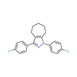 Clc1ccc(-c2nn(-c3ccc(Cl)cc3)c3c2CCCCC3)cc1 ZINC000027655946