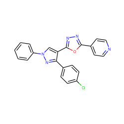 Clc1ccc(-c2nn(-c3ccccc3)cc2-c2nnc(-c3ccncc3)o2)cc1 ZINC000169333974