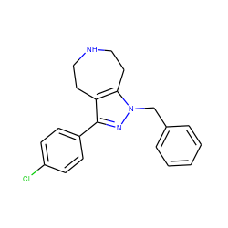 Clc1ccc(-c2nn(Cc3ccccc3)c3c2CCNCC3)cc1 ZINC000038305462