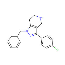 Clc1ccc(-c2nn(Cc3ccccc3)c3c2CNCC3)cc1 ZINC000066112330