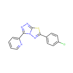 Clc1ccc(-c2nn3c(-c4ccccn4)nnc3s2)cc1 ZINC000000533266