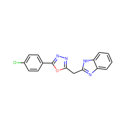 Clc1ccc(-c2nnc(Cc3nc4ccccc4[nH]3)o2)cc1 ZINC001252734388