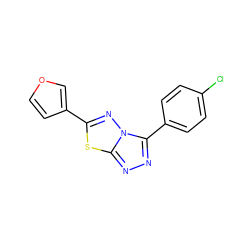 Clc1ccc(-c2nnc3sc(-c4ccoc4)nn23)cc1 ZINC000096905670