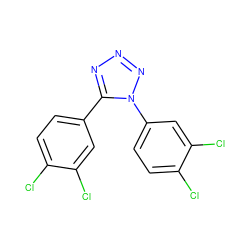 Clc1ccc(-c2nnnn2-c2ccc(Cl)c(Cl)c2)cc1Cl ZINC000001042653