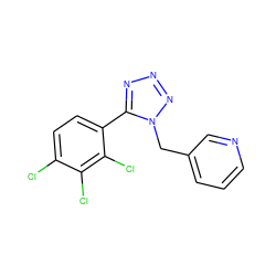 Clc1ccc(-c2nnnn2Cc2cccnc2)c(Cl)c1Cl ZINC000040565712