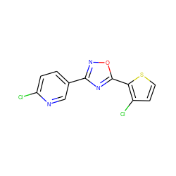 Clc1ccc(-c2noc(-c3sccc3Cl)n2)cn1 ZINC000013671426