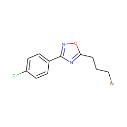 Clc1ccc(-c2noc(CCCBr)n2)cc1 ZINC001247906101