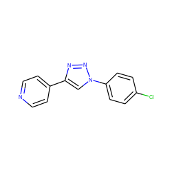 Clc1ccc(-n2cc(-c3ccncc3)nn2)cc1 ZINC000034487008