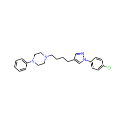 Clc1ccc(-n2cc(CCCCN3CCN(c4ccccc4)CC3)cn2)cc1 ZINC000096916120