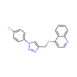 Clc1ccc(-n2cc(COc3ccnc4ccccc34)nn2)cc1 ZINC000043018782