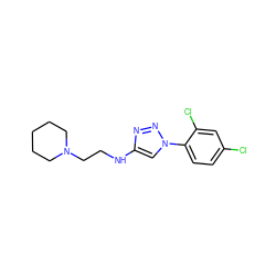 Clc1ccc(-n2cc(NCCN3CCCCC3)nn2)c(Cl)c1 ZINC000143093315