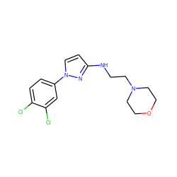 Clc1ccc(-n2ccc(NCCN3CCOCC3)n2)cc1Cl ZINC000095553829