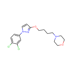 Clc1ccc(-n2ccc(OCCCCN3CCOCC3)n2)cc1Cl ZINC000035942509