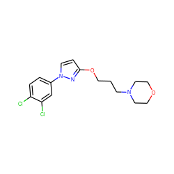 Clc1ccc(-n2ccc(OCCCN3CCOCC3)n2)cc1Cl ZINC000095555507