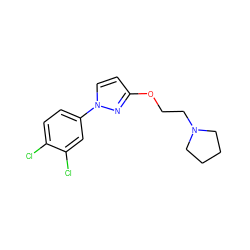 Clc1ccc(-n2ccc(OCCN3CCCC3)n2)cc1Cl ZINC000095555278