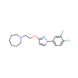 Clc1ccc(-n2ccc(OCCN3CCCCCC3)n2)cc1Cl ZINC000095557577