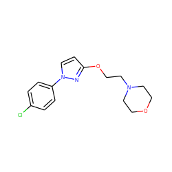 Clc1ccc(-n2ccc(OCCN3CCOCC3)n2)cc1 ZINC000095553745