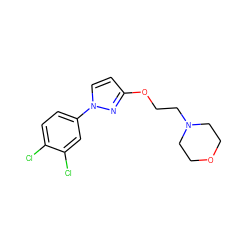 Clc1ccc(-n2ccc(OCCN3CCOCC3)n2)cc1Cl ZINC000035949942