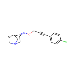 Clc1ccc(C#CCO/N=C2\CN3CC[C@H]2C3)cc1 ZINC000013780102