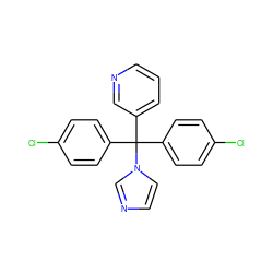 Clc1ccc(C(c2ccc(Cl)cc2)(c2cccnc2)n2ccnc2)cc1 ZINC000027432402