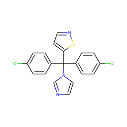 Clc1ccc(C(c2ccc(Cl)cc2)(c2ccns2)n2ccnc2)cc1 ZINC000027433864