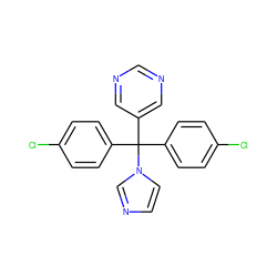 Clc1ccc(C(c2ccc(Cl)cc2)(c2cncnc2)n2ccnc2)cc1 ZINC000005117175