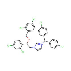 Clc1ccc(C(c2ccc(Cl)cc2)[n+]2ccn(C[C@@H](OCc3ccc(Cl)cc3Cl)c3ccc(Cl)cc3Cl)c2)cc1 ZINC000004262458