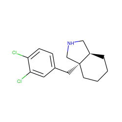 Clc1ccc(C[C@@]23CCCC[C@@H]2CNC3)cc1Cl ZINC000072112564