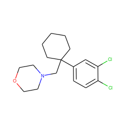 Clc1ccc(C2(CN3CCOCC3)CCCCC2)cc1Cl ZINC000066079227