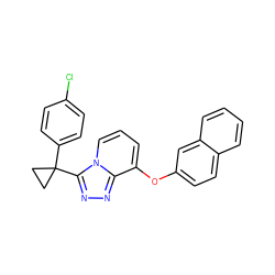 Clc1ccc(C2(c3nnc4c(Oc5ccc6ccccc6c5)cccn34)CC2)cc1 ZINC000299823847