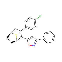 Clc1ccc(C2=C(c3cc(-c4ccccc4)no3)[C@H]3CC[C@@H](C2)S3)cc1 ZINC000066111695