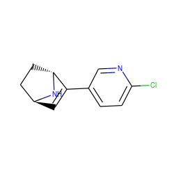 Clc1ccc(C2=C[C@H]3CC[C@H]2N3)cn1 ZINC000102271948