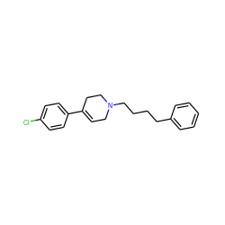 Clc1ccc(C2=CCN(CCCCc3ccccc3)CC2)cc1 ZINC000013447120