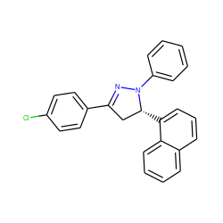 Clc1ccc(C2=NN(c3ccccc3)[C@H](c3cccc4ccccc34)C2)cc1 ZINC000095584572