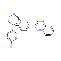 Clc1ccc(C23CCN(CC2)Cc2cc(-c4cnc5ccccc5n4)ccc23)cc1 ZINC000114350225