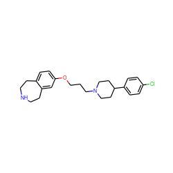 Clc1ccc(C2CCN(CCCOc3ccc4c(c3)CCNCC4)CC2)cc1 ZINC000045191084