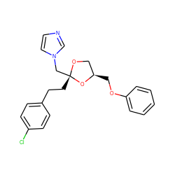 Clc1ccc(CC[C@@]2(Cn3ccnc3)OC[C@@H](COc3ccccc3)O2)cc1 ZINC000040914381