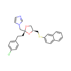 Clc1ccc(CC[C@@]2(Cn3ccnc3)OC[C@@H](CSc3ccc4ccccc4c3)O2)cc1 ZINC000040898918