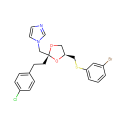 Clc1ccc(CC[C@@]2(Cn3ccnc3)OC[C@@H](CSc3cccc(Br)c3)O2)cc1 ZINC000040408021