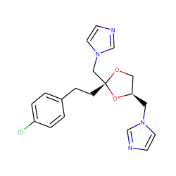 Clc1ccc(CC[C@@]2(Cn3ccnc3)OC[C@@H](Cn3ccnc3)O2)cc1 ZINC000040865326